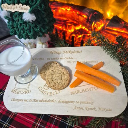 talerz na mleko i marchewkę dla Mikołaja